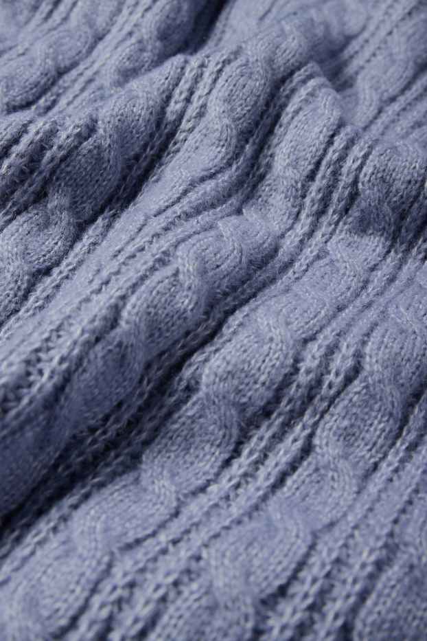 Damen - Pullover - Zopfmuster - blau
