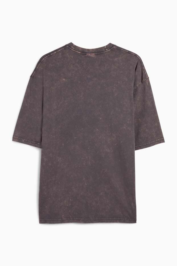 Bărbați - Tricou - supradimensionat - cu model - gri închis