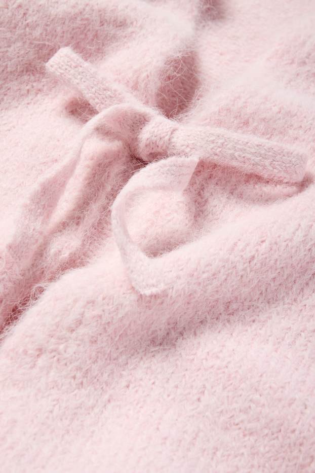 Donna - Gilè in maglia - a coste - rosa