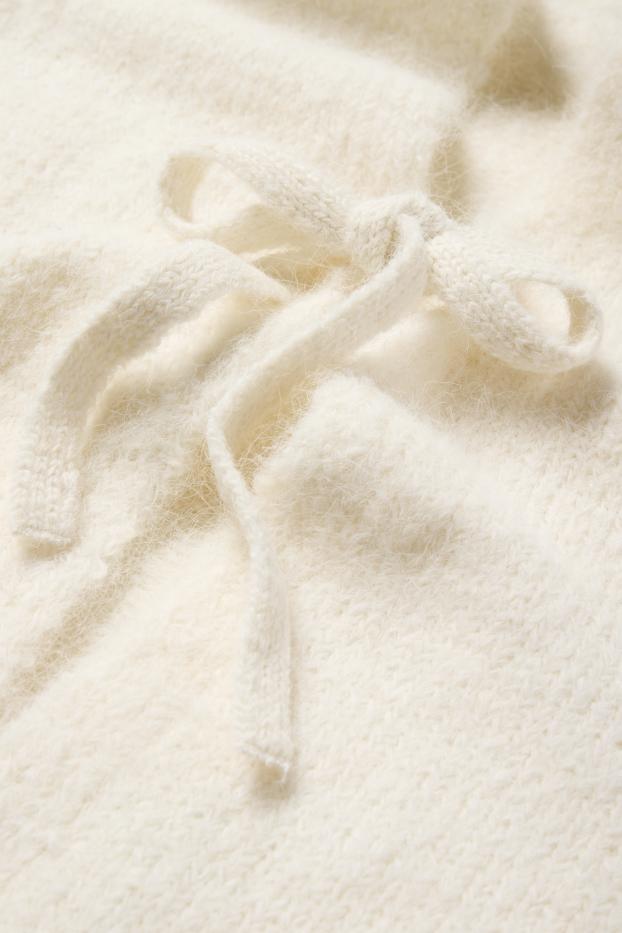 Women - Knitted waistcoat - ribbed - cremewhite