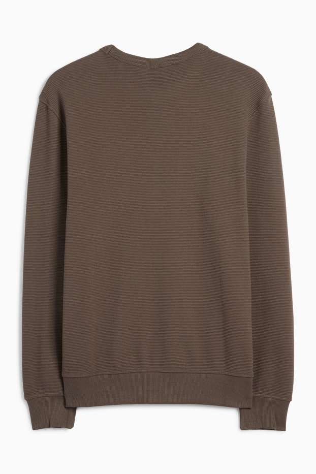 Hommes - Sweat - côtelé - marron foncé