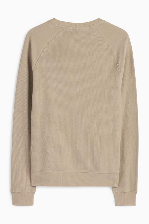 Uomo - Maglia a maniche lunghe - tessuto tramato - verde chiaro