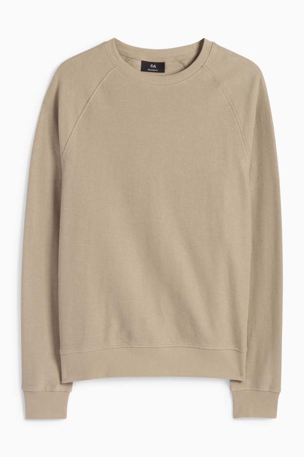 Uomo - Maglia a maniche lunghe - tessuto tramato - verde chiaro