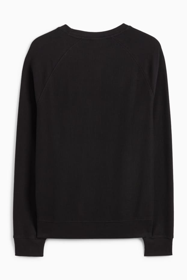 Uomo - Maglia a maniche lunghe - tessuto tramato - nero