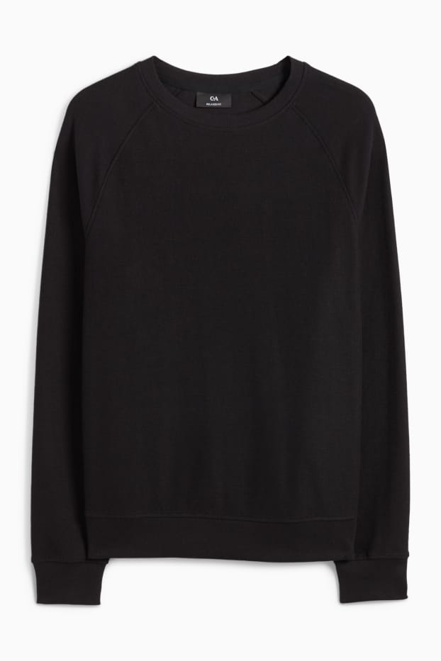 Uomo - Maglia a maniche lunghe - tessuto tramato - nero