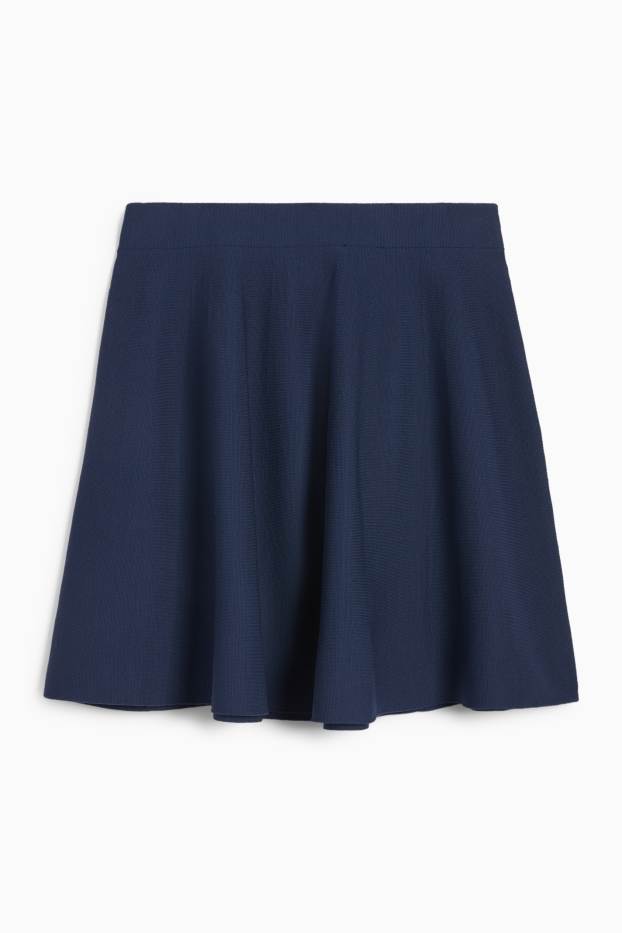 Femmes - Jupe en maille - bleu foncé