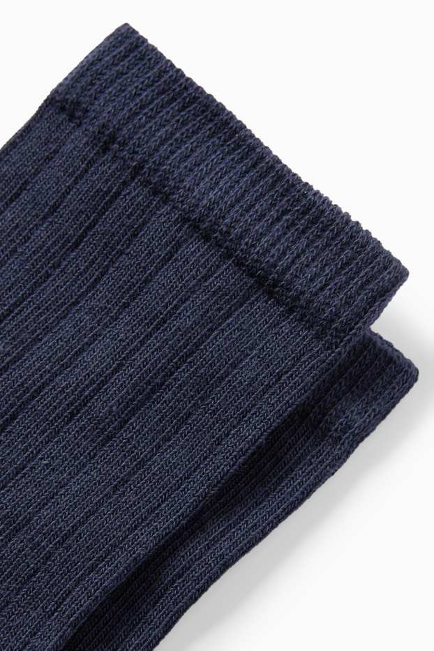 Kinderen: jongens - Set van 7 paar - sokken - geribd - donkerblauw