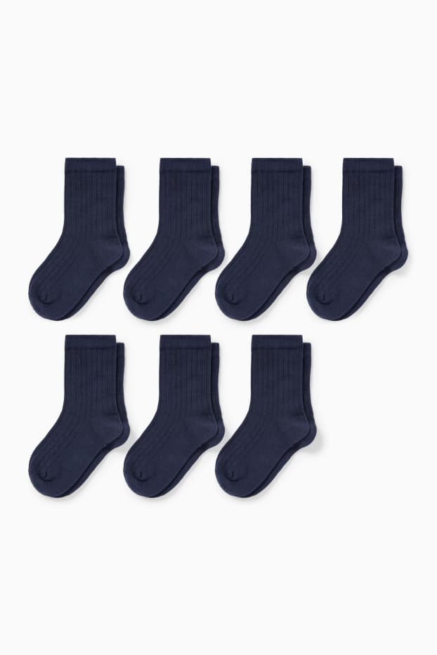 Kinder Jungen - Multipack 7er - Socken - gerippt - dunkelblau