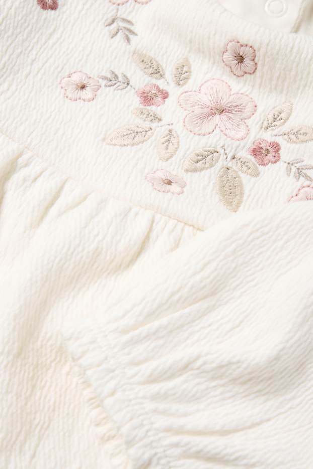 Baby Girls - Floral - baby long sleeve top - textured - cremewhite