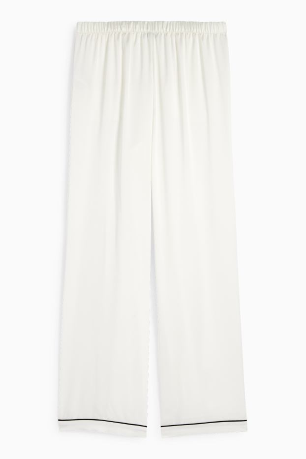 Donna - Pantaloni di raso - bianco