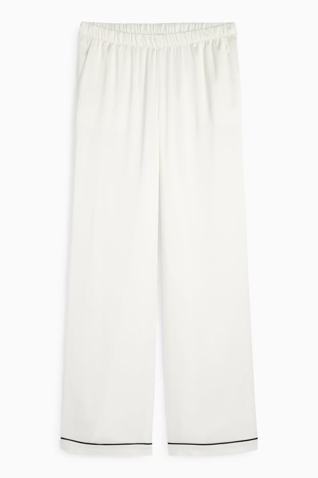 Donna - Pantaloni di raso - bianco