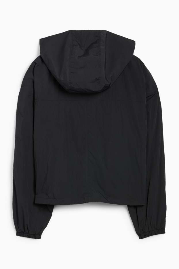 Damen - Jacke mit Kapuze - wasserabweisend - schwarz