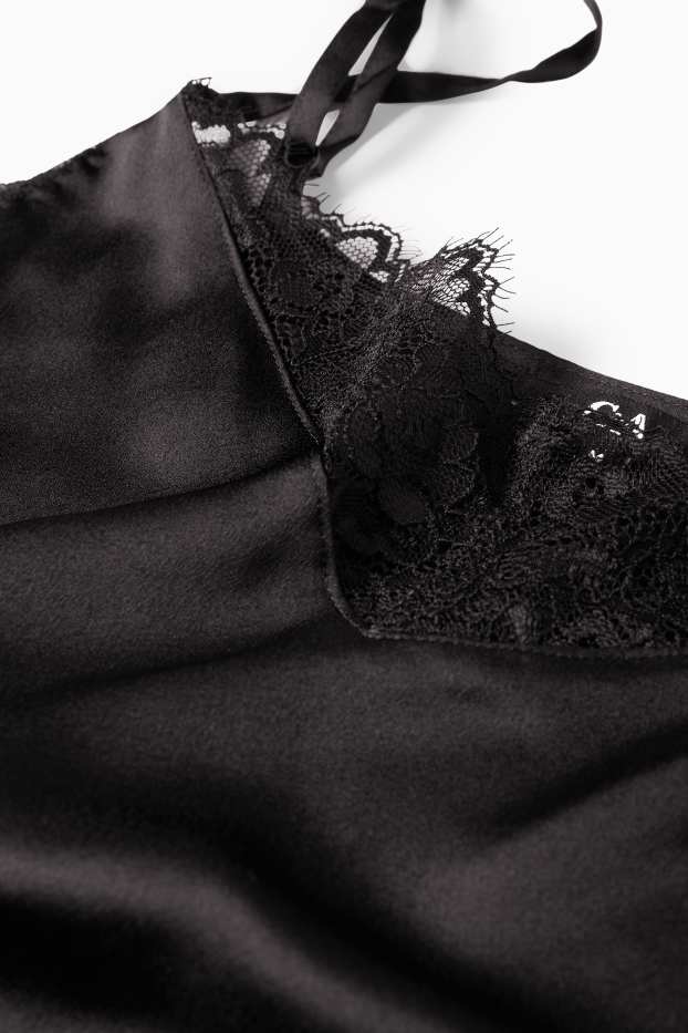 Women - Satin nightdress - black