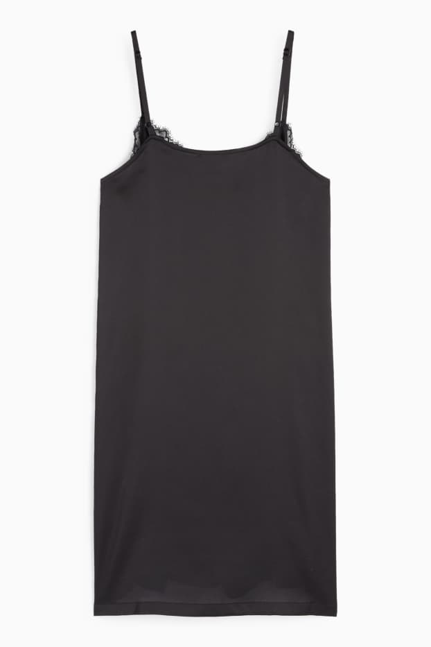 Women - Satin nightdress - black
