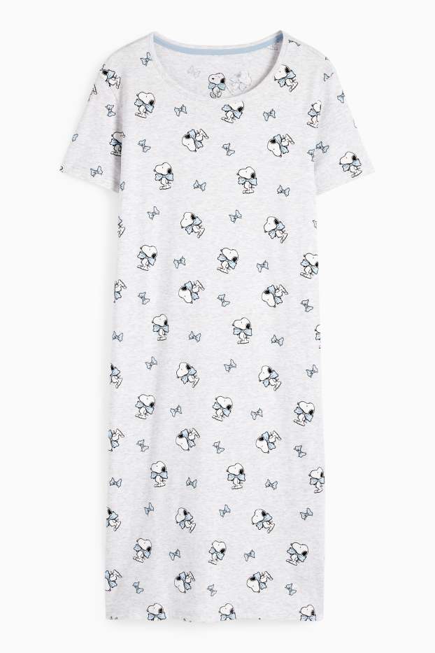 Women - Nightdress - Peanuts - light gray-melange