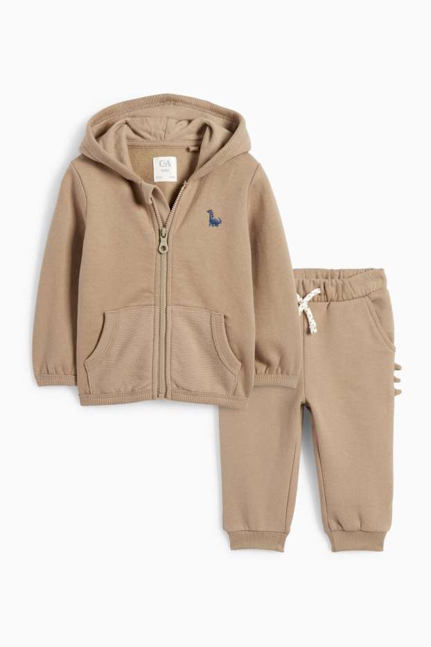 Bébés garçons - Dinosaure - tenue bébé - 2 pièces - beige