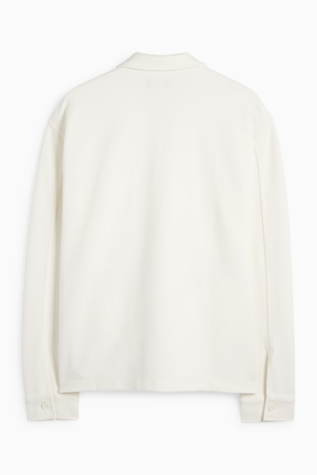 Uomo - Giacca camicia - relaxed fit - collo all'italiana - bianco crema