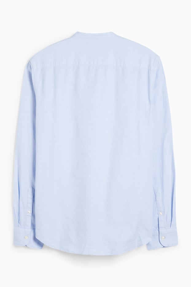 Men - Shirt - regular fit - band collar - light blue