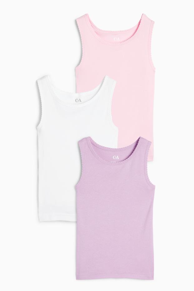 Niños: niñas - Pack de 3 - camisetas interiores - violeta
