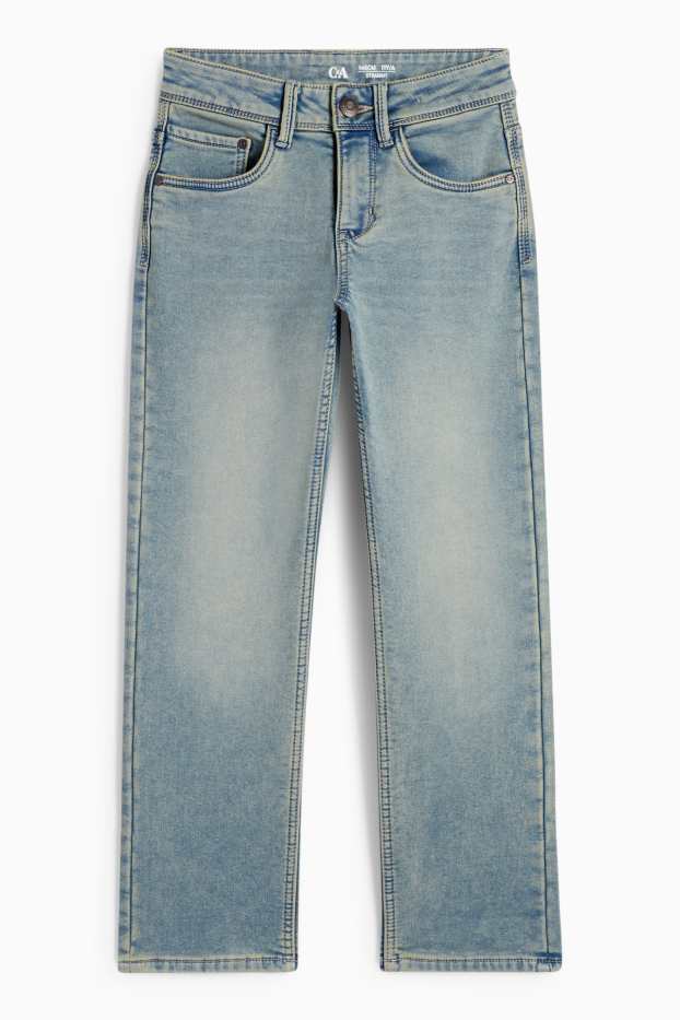 Kinder Jungen - Straight Jeans - Thermojeans - helljeansblau