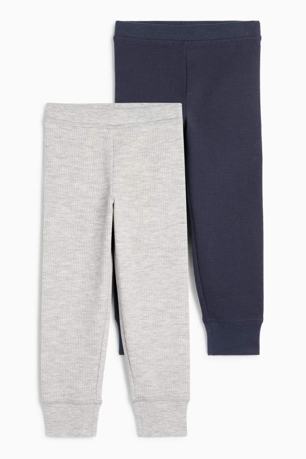 Bambini - Confezione da 2 - calzamaglia intima - tessuto tramato - blu / grigio