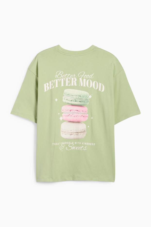 Women - T-shirt - oversized - light green