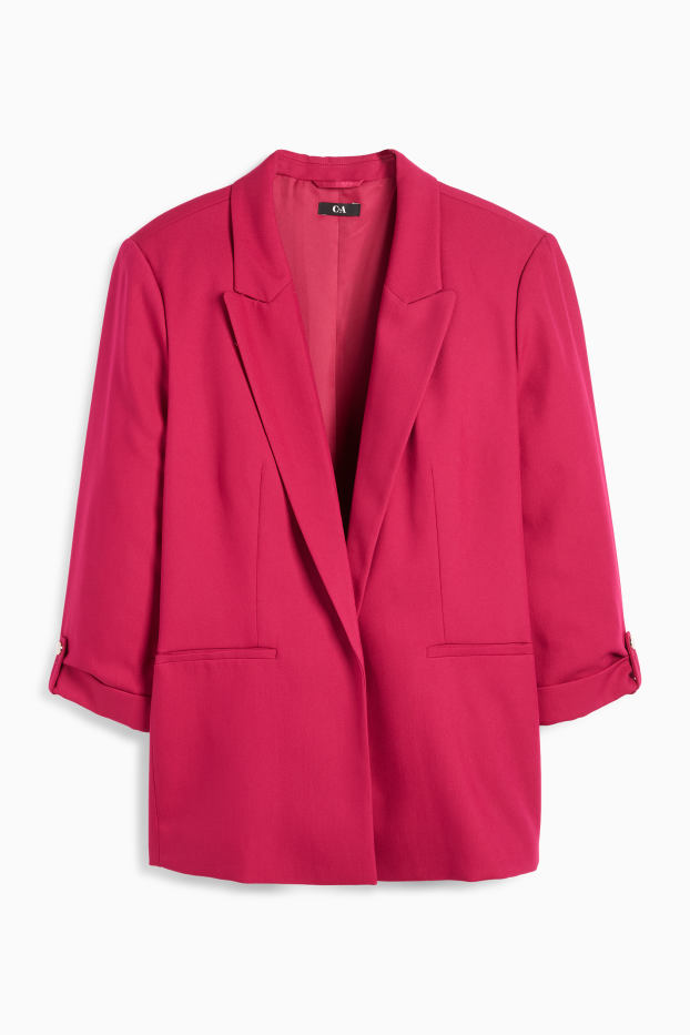 Dames - Lange blazer - regular fit - donker rose