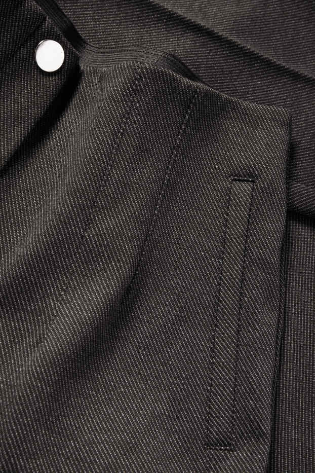 Dames - Pantalon - high waist - slim fit - met structuur - donkergrijs