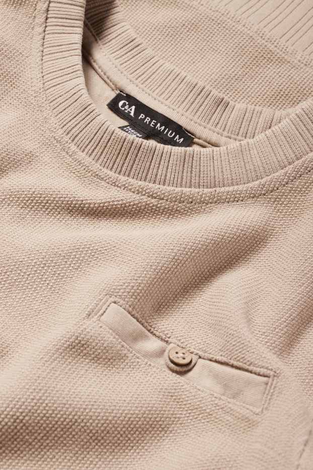Bambini - Felpa - tessuto tramato - beige