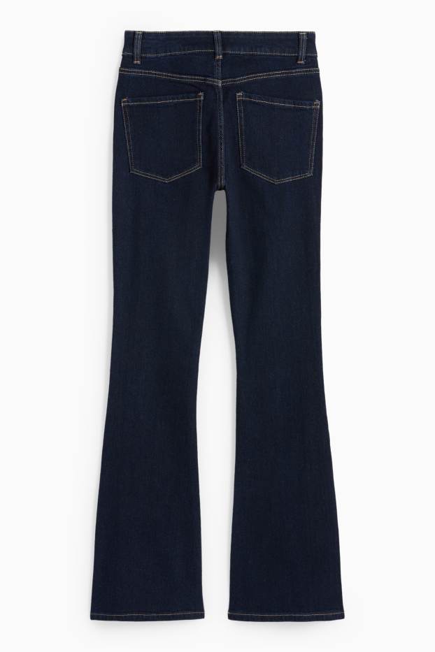 Femmes - Jean à jambe évasée - mid waist - jean bleu foncé