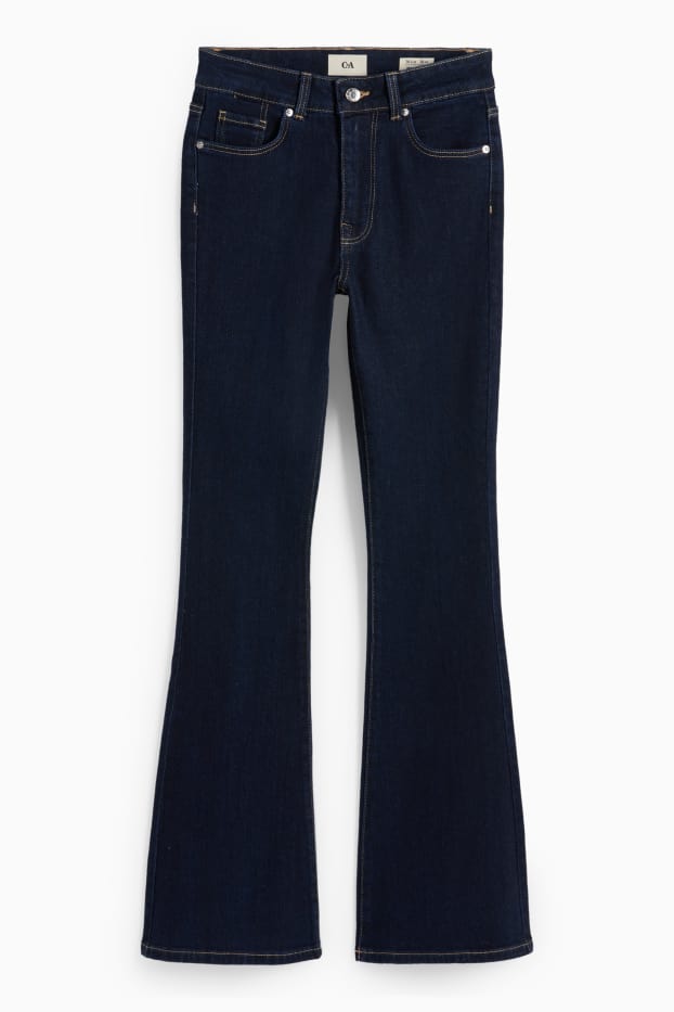 Femmes - Jean à jambe évasée - mid waist - jean bleu foncé