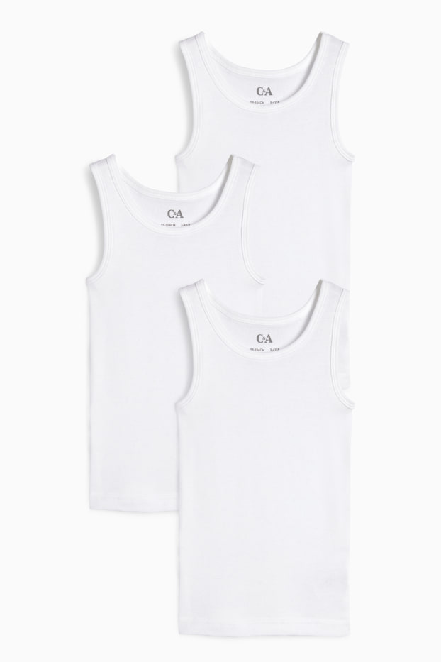 Enfants garçons - Lot de 3 - maillots de corps - blanc
