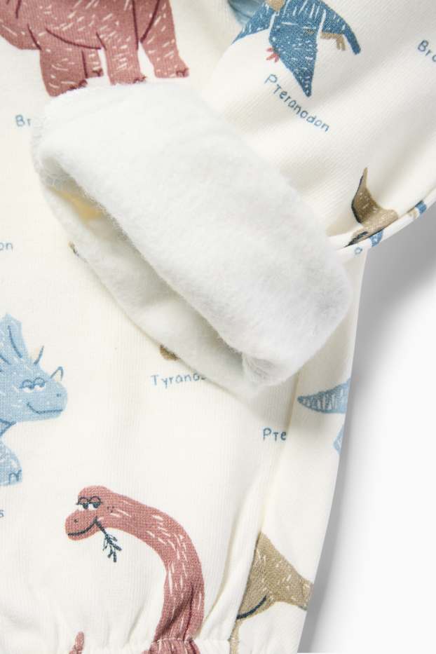 Bebés niños - Pack de 3 - dinosaurios - pantalones de deporte para bebé - azul / beis