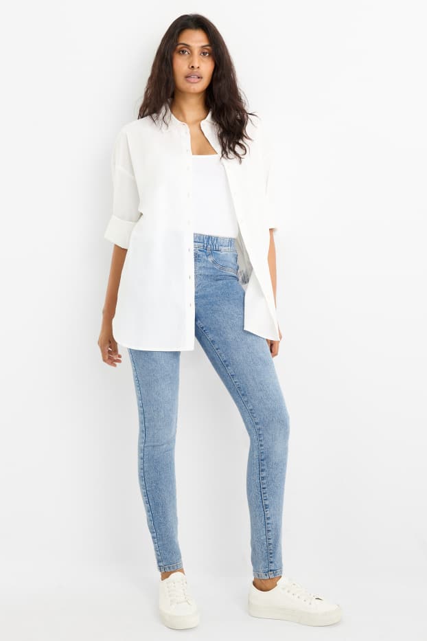 Mujer - Jeggings - mid waist - skinny fit - vaqueros - azul claro