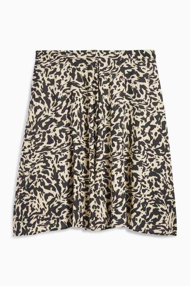 Women - Skirt - patterned - black / beige