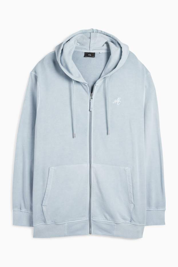 Men - Zip-through hoodie - light blue