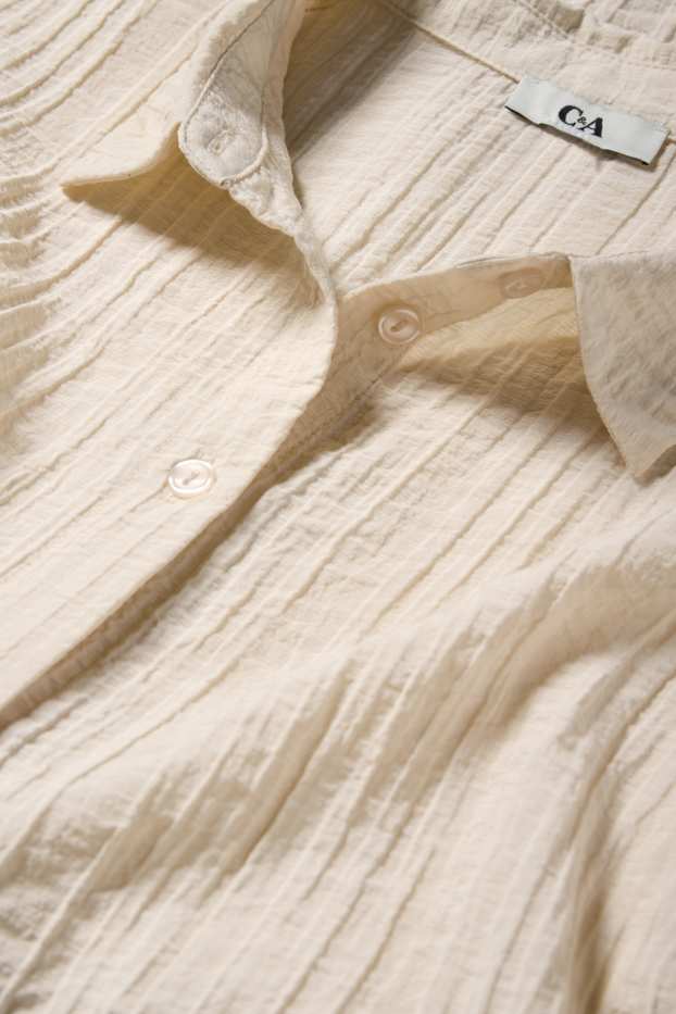 Dames - Blouse - met structuur - licht beige