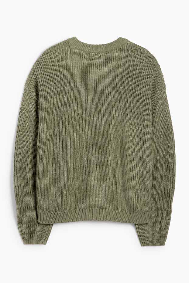 Women - Jumper - ribbed - green