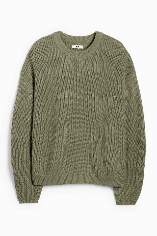 Women - Jumper - ribbed - green