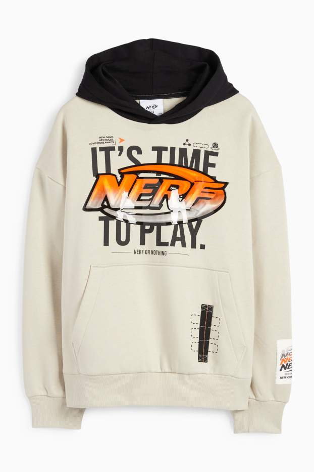 Kinderen: jongens - NERF - hoodie - taupe