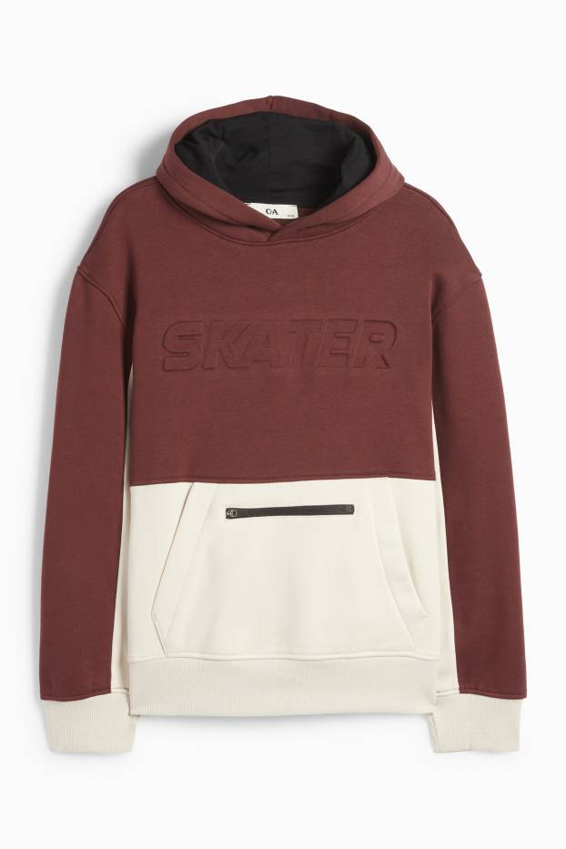 Kinderen: jongens - Skater - hoodie - bruin / beige