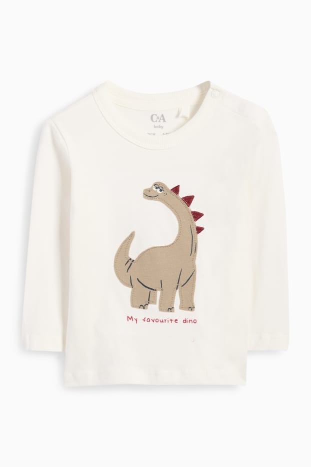 Baby: jongens - Dino - baby-outfit - 3-delig - blauw / beige