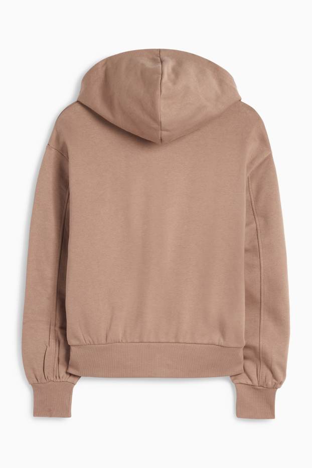 Dames - Sweatvest met capuchon - lichtbruin