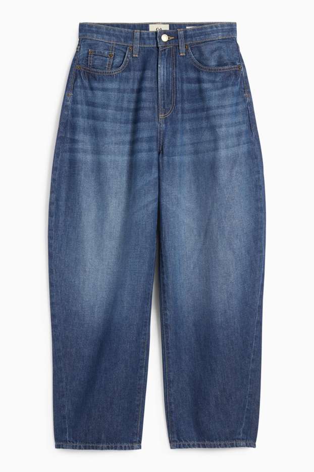 Femmes - Barrel jean - high waist - jean bleu