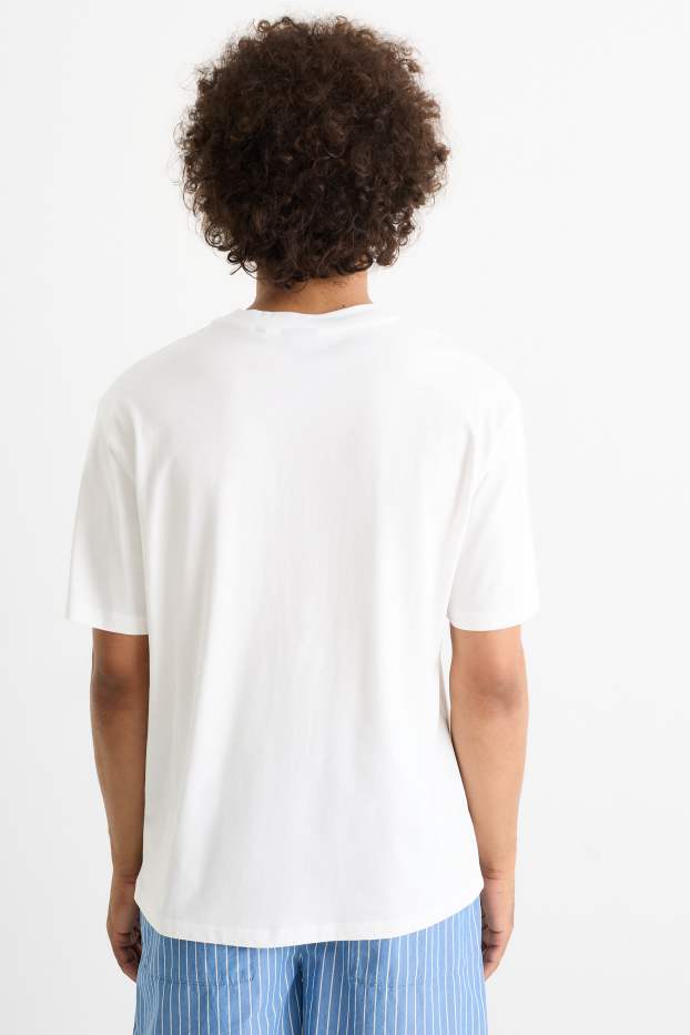 Heren - T-shirt - relaxed fit - wit