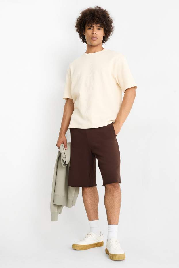 Heren - Sweatshorts - donkerbruin