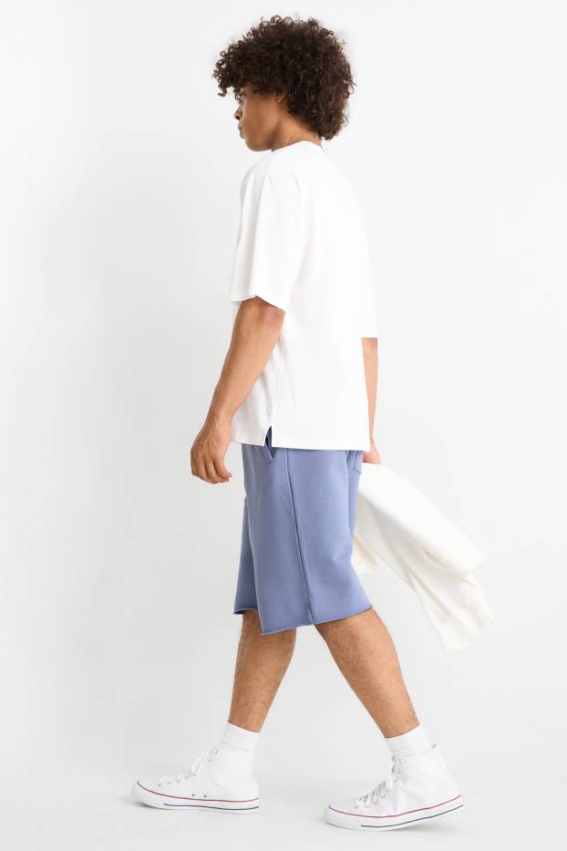 Hommes - Short en molleton - bleu clair