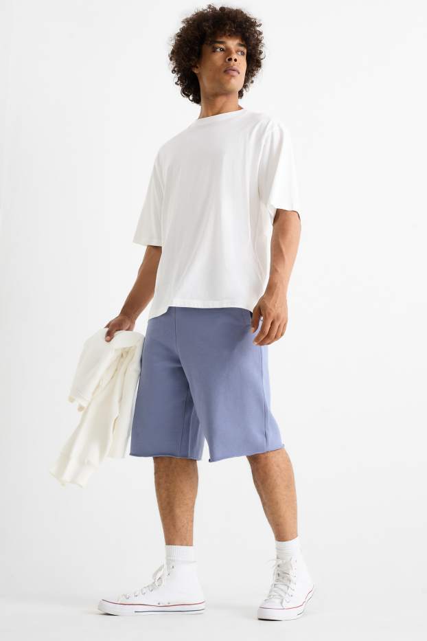 Hommes - Short en molleton - bleu clair