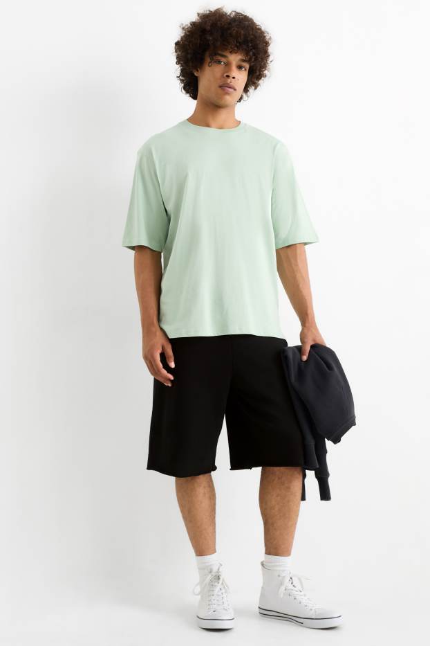 Hommes - Short en molleton - noir