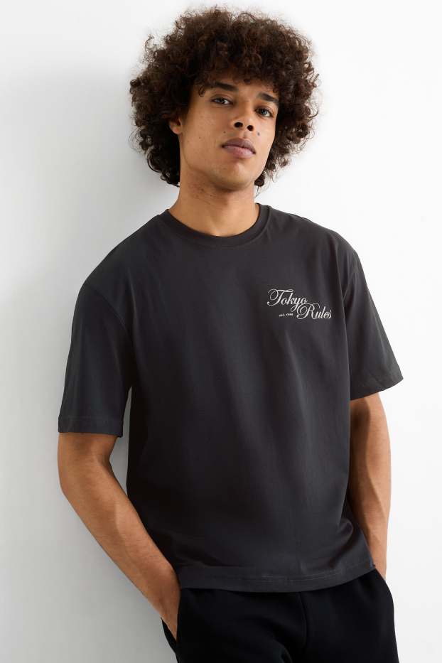 Hommes - T-shirt - relaxed fit - noir